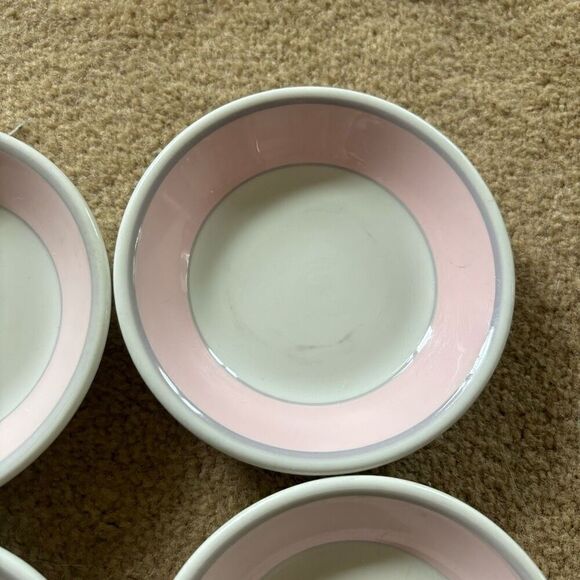 4 Jackson China 4 3/4” Pink Rimmed Bowls - Picture 3 of 8